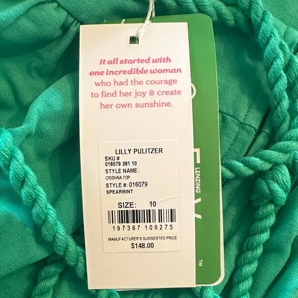 Lilly Pulitzer Crishna Top Spearmint - Picture 6 of 7